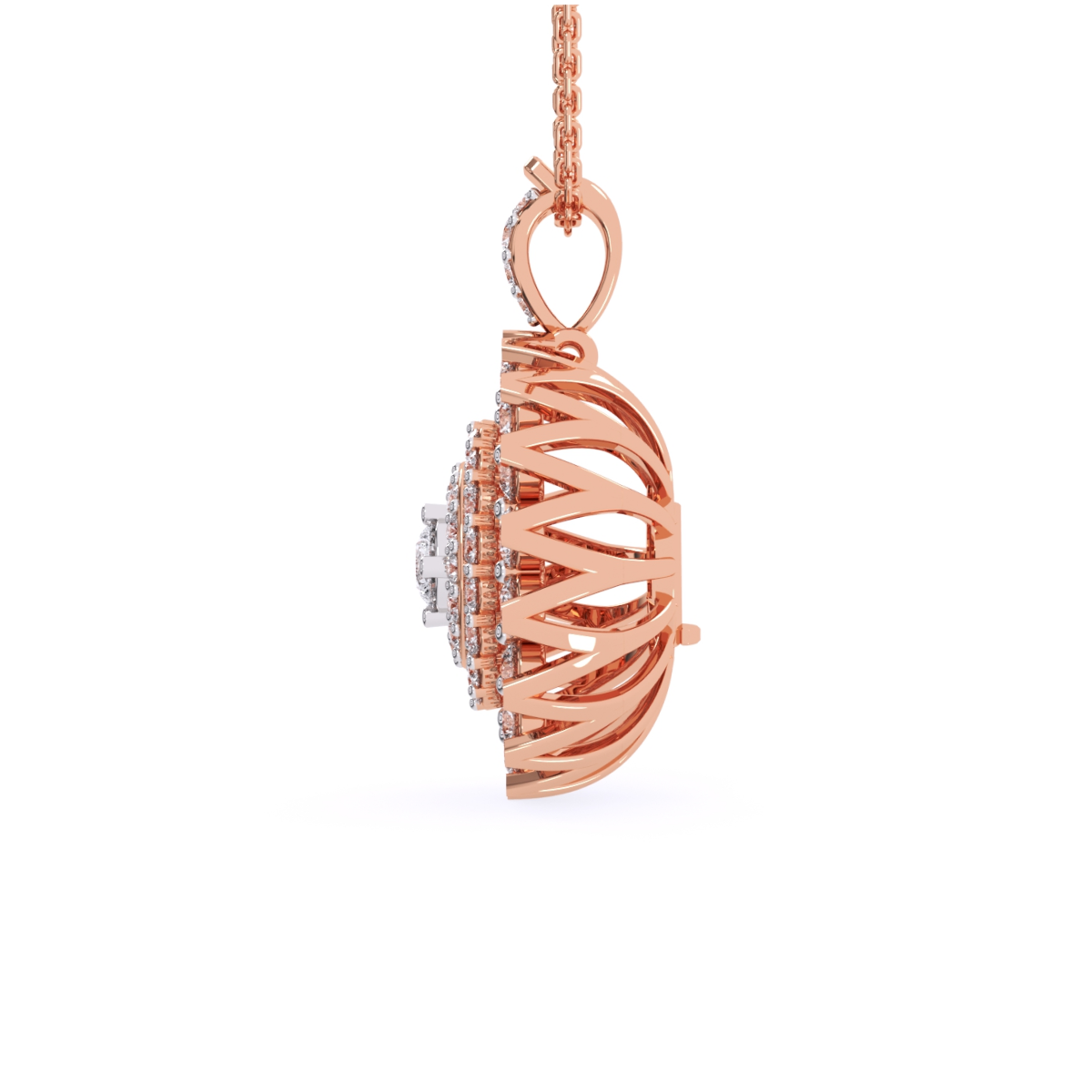 Diamond Vintage Halo Necklace